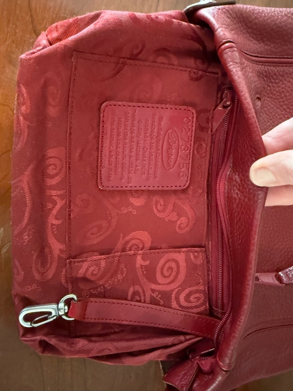 Brighton Soft Red Pebbled Leather Shoulder Bucket Bag w/ OG Charm | Vintage - Picture 11 of 16